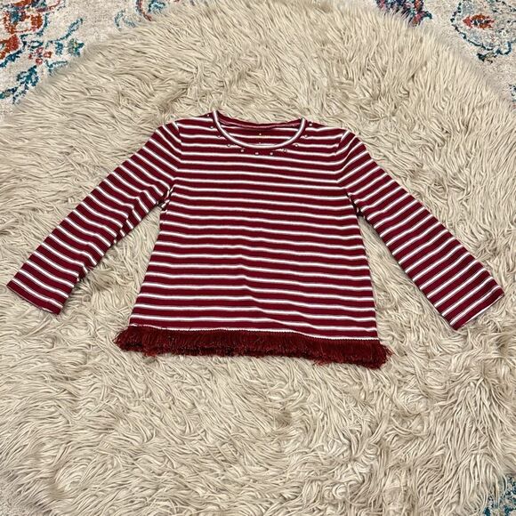 Kate Spade fringe striped blouse size medium - Picture 2 of 6